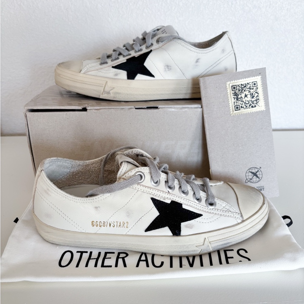 Golden Goose Superstar White Sneakers with Black Star